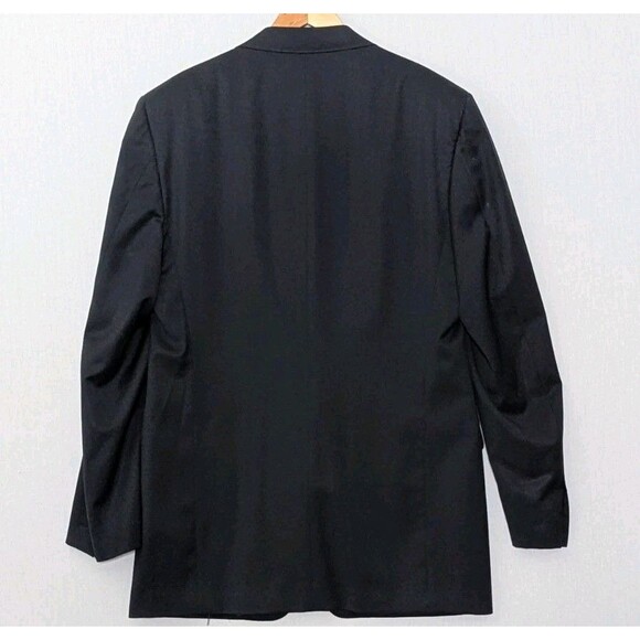 Canali US Sz 44 Black Blazer Men's Office Designer Wool Career Ventless European - Picture 2 of 15